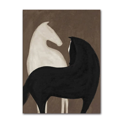 Abstract Horse Canvas Painting (No Frame)