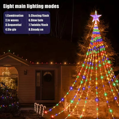 280 LED Star Fairy Waterfall Tree Lights
