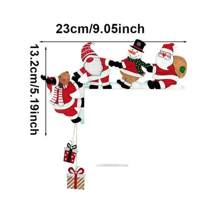 Santa & Snowman Wooden Door Corner Decor