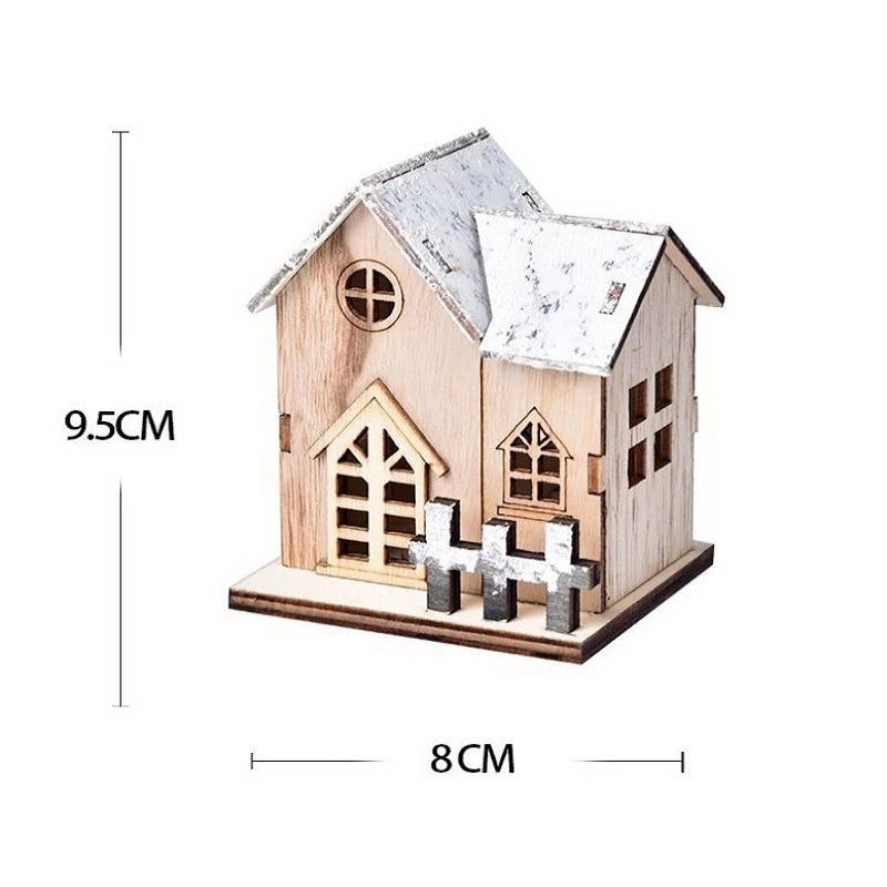 Christmas LED Wooden House Light