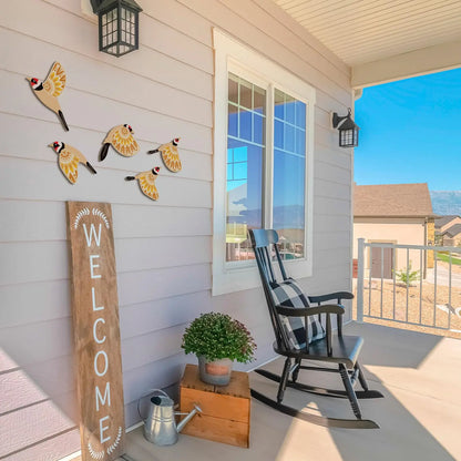 5 Pcs Wooden Bird Wall Art
