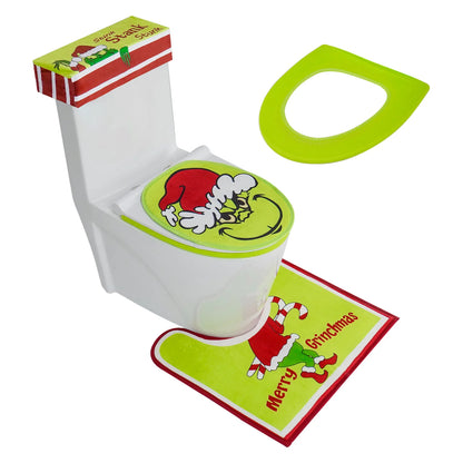 4 Pack Bathroom Decor - Xmas Décor Toilet Lid Cover