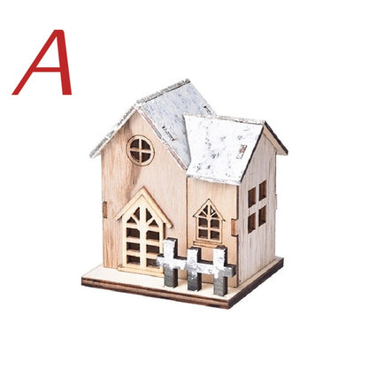 Christmas LED Wooden House Light