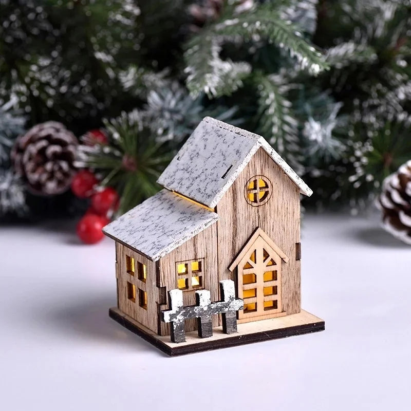 Christmas LED Wooden House Light