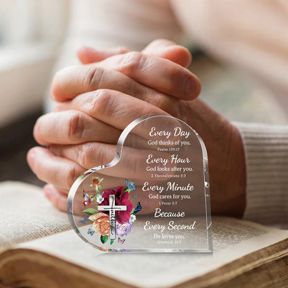 Acrylic Heart Plaque with Bible Verse