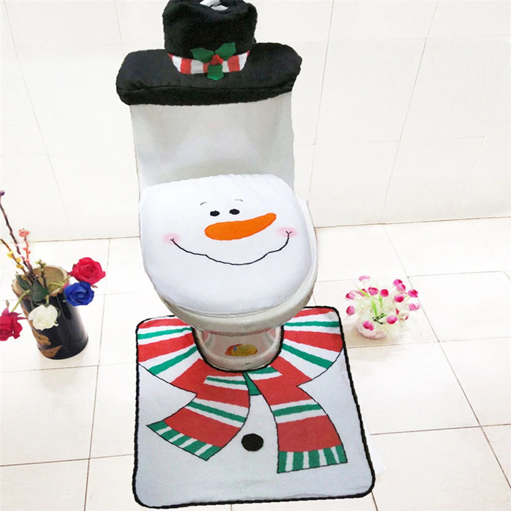 Christmas Toilet Seat Cover Set