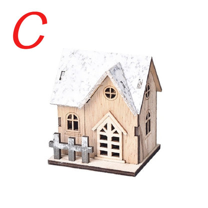 Christmas LED Wooden House Light