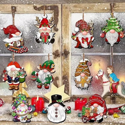 24pcs Wooden Christmas Gnome Ornaments